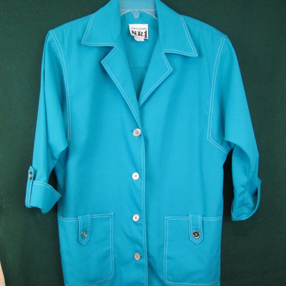Vintage Sandra Ow-Wing Teal Overcoat